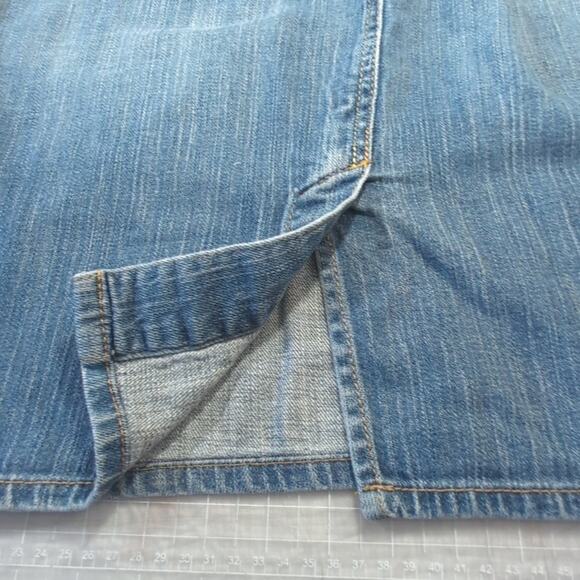 Vintage 2006 Old Navy Denim Jeans Skirt, Stretch Low Waist Back Slit, Women's 12 - Picture 5 of 10